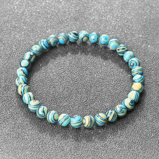 Vina - Blaues Malachit-Natursteinarmband